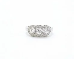 Bague TRILOGIE or blanc CT 0,91