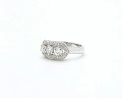Bague TRILOGIE or blanc CT 0,91