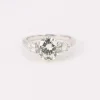 Bague trilogie or blanc diamant rond 2.07 ct diamants poires