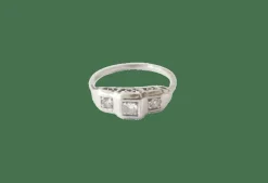 Bague trilogie or blanc diamants