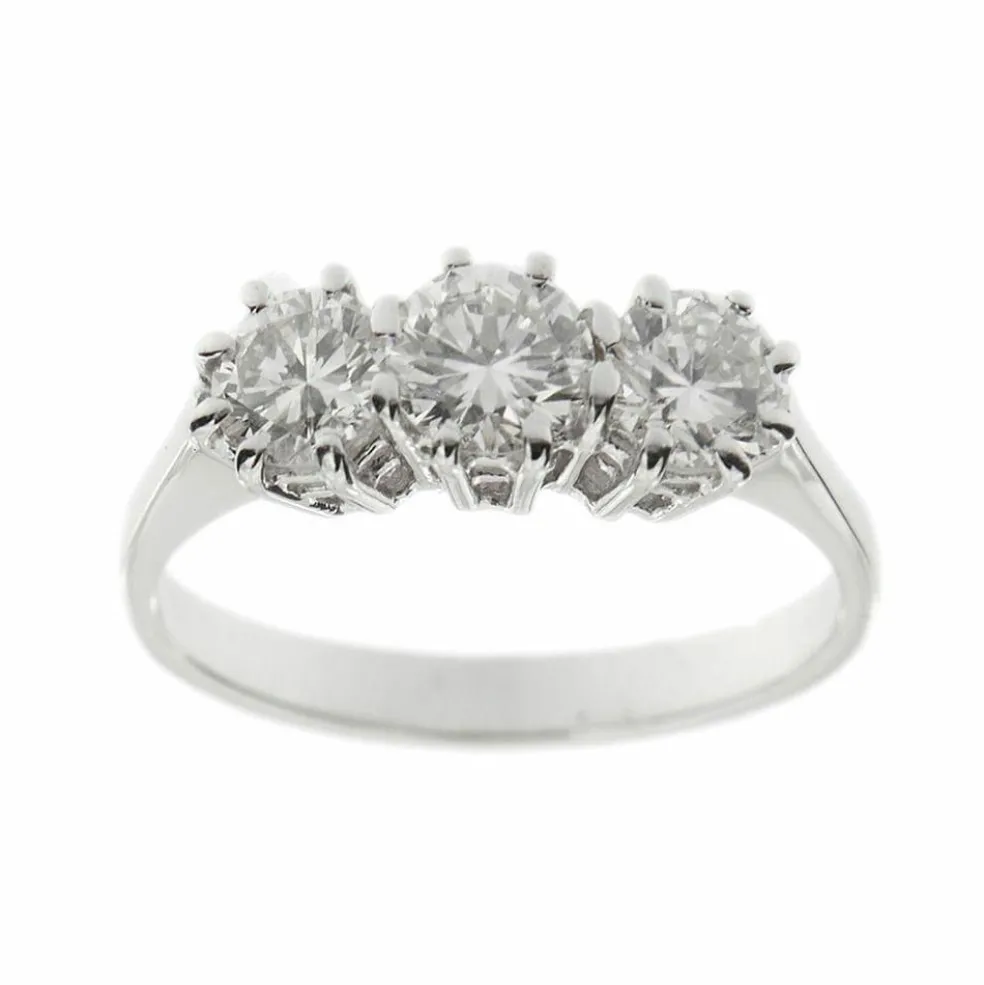Bague trilogie Or blanc Diamants