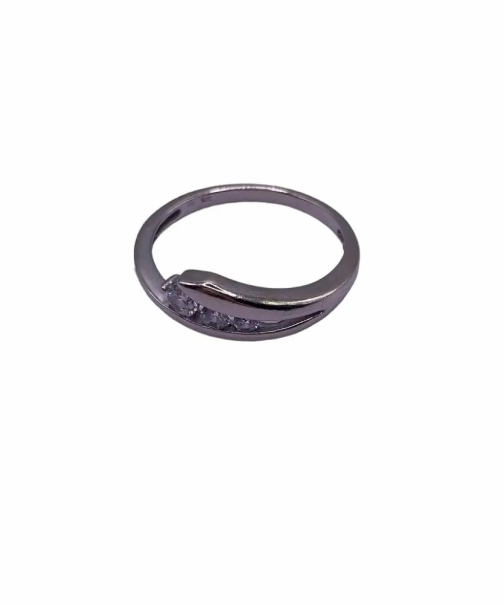 Bague Trilogie Or Blanc Diamants