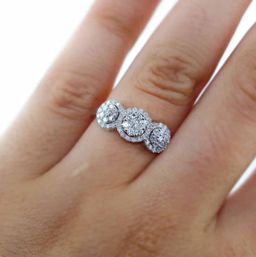 Bague "trilogie" Or blanc Diamants