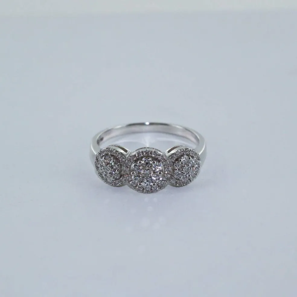 Bague "trilogie" Or blanc Diamants