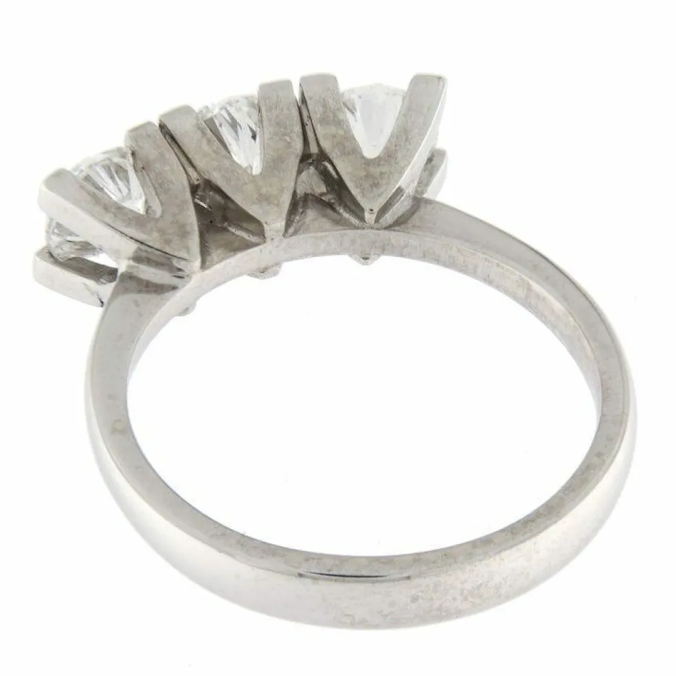 Bague trilogie Or blanc Diamants 1,50 ct