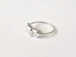 Bague trilogie or blanc diamants