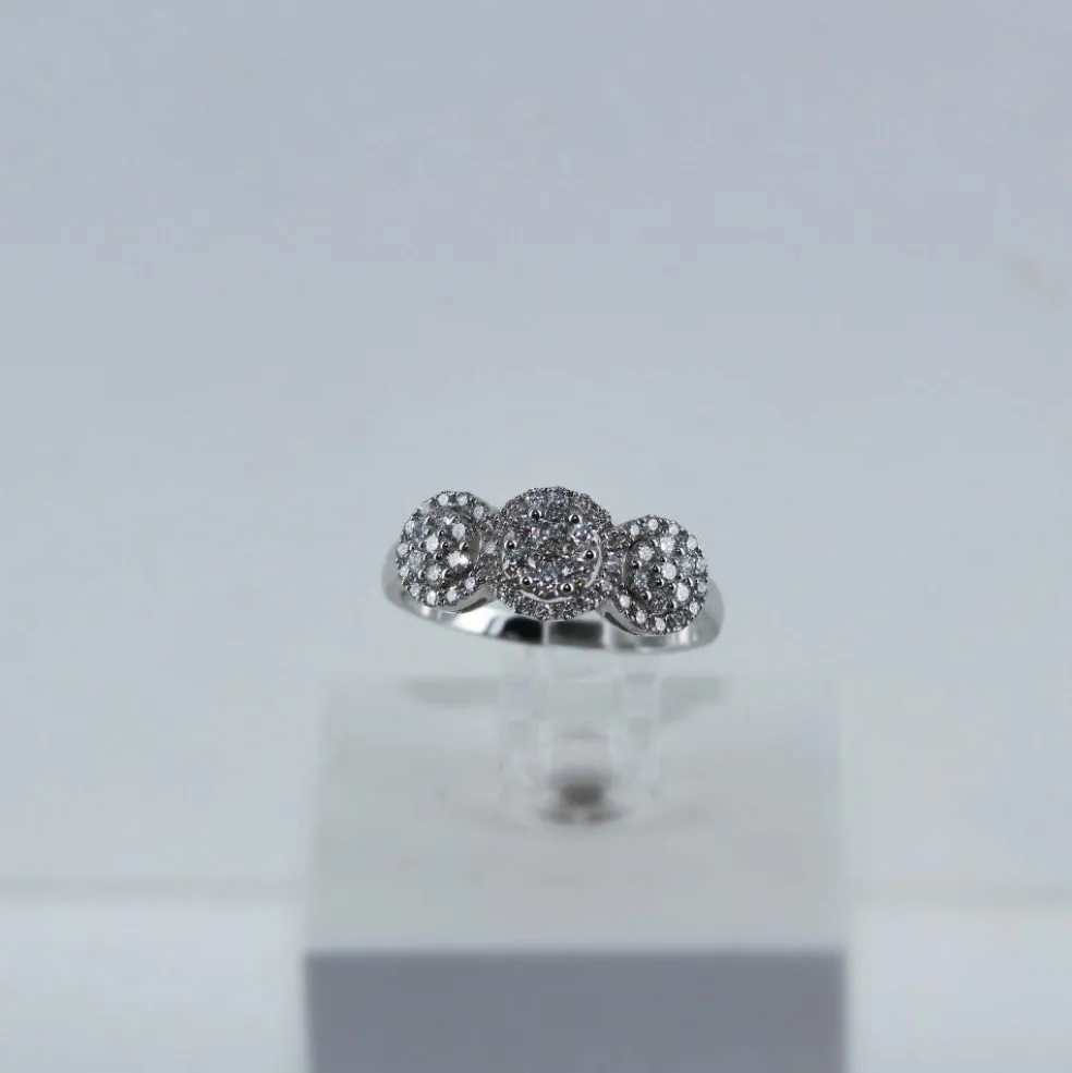 Bague "trilogie" Or blanc Diamants