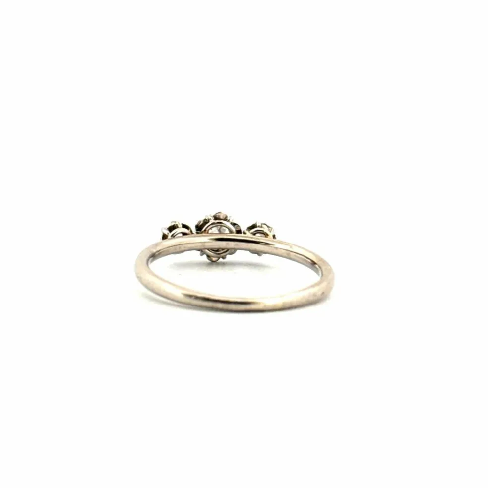 Bague Trilogie Or Blanc Diamants
