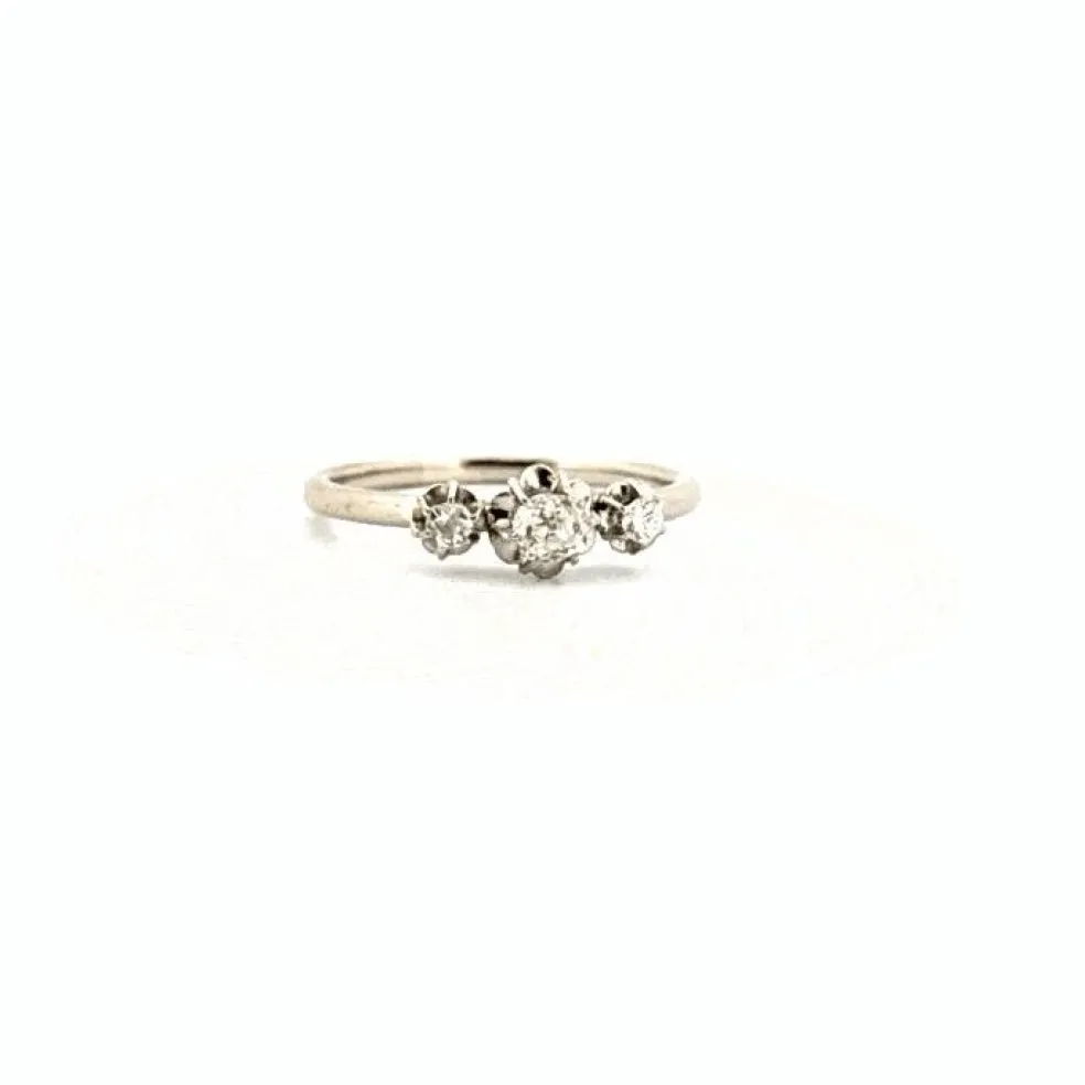 Bague Trilogie Or Blanc Diamants