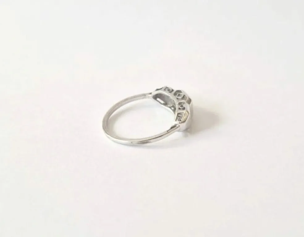 Bague trilogie or blanc diamants