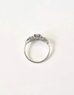 Bague trilogie or blanc diamants