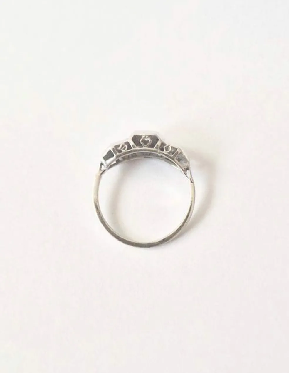 Bague trilogie or blanc diamants