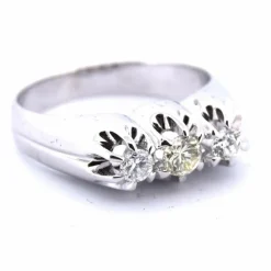 Bague trilogie or blanc et diamants