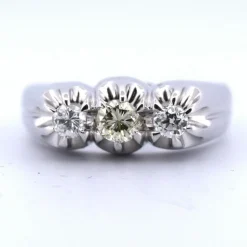 Bague trilogie or blanc et diamants