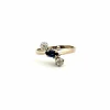 Bague Trilogie Or Blanc Saphir & Diamants
