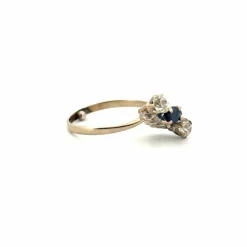 Bague Trilogie Or Blanc Saphir & Diamants