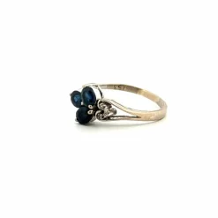 Bague Trilogie Or Blanc Topaze & Diamants