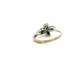 Bague Trilogie Or Blanc Topaze & Diamants