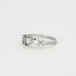 Bague trilogie or gris et diamants