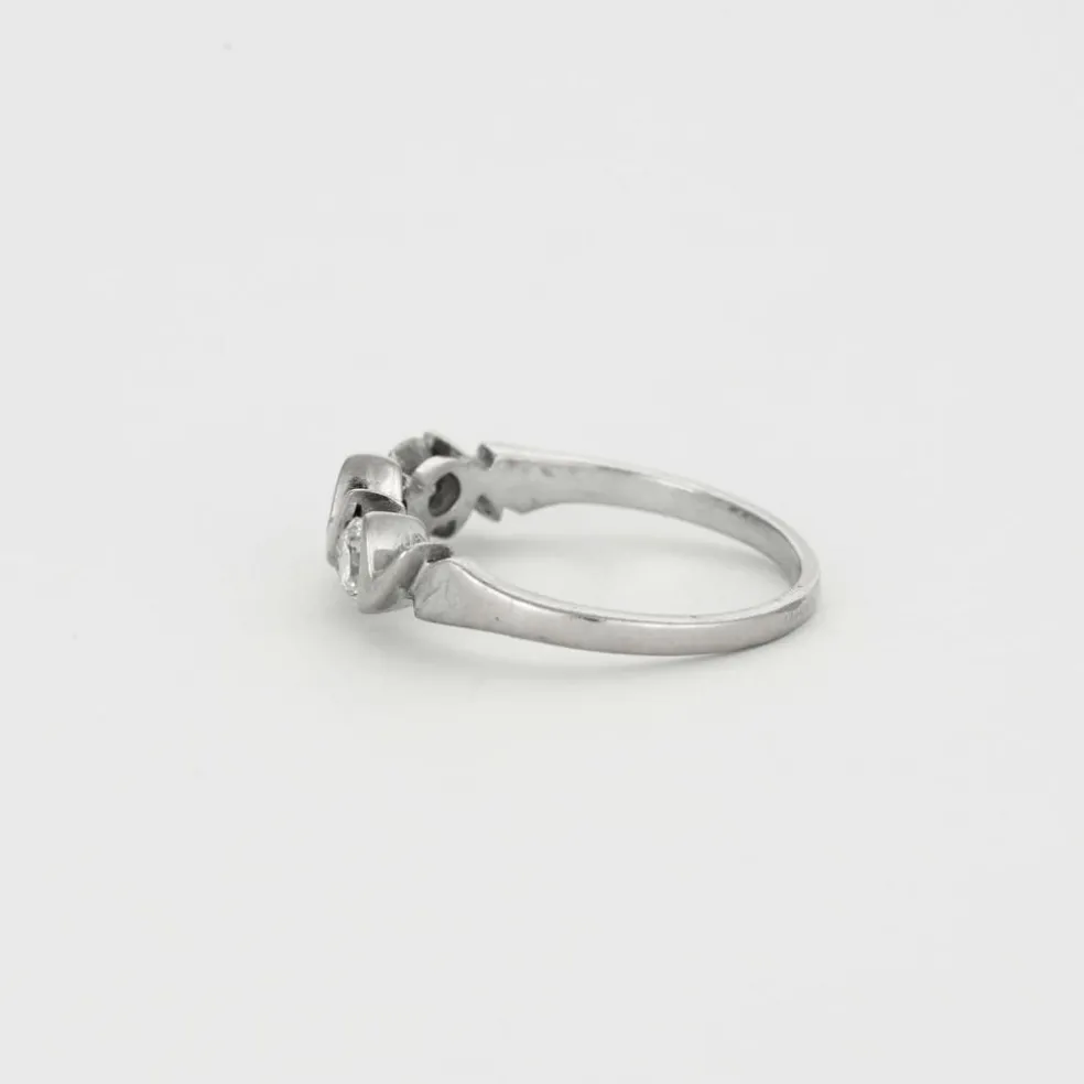 Bague trilogie or gris et diamants