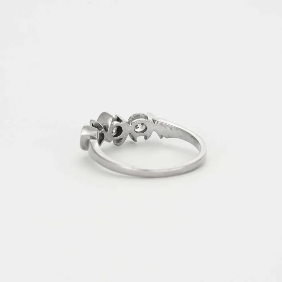 Bague trilogie or gris et diamants