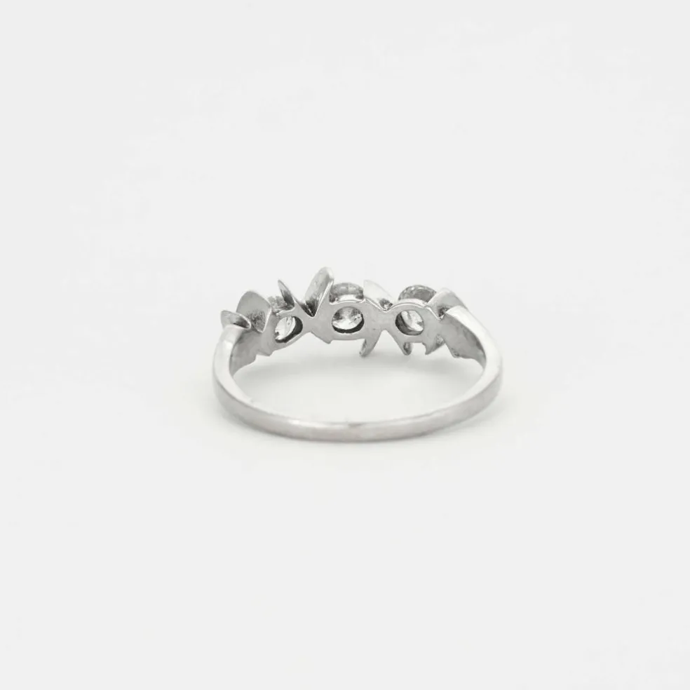 Bague trilogie or gris et diamants