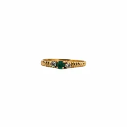 Bague Trilogie Or Jaune 18k & Emeraude
