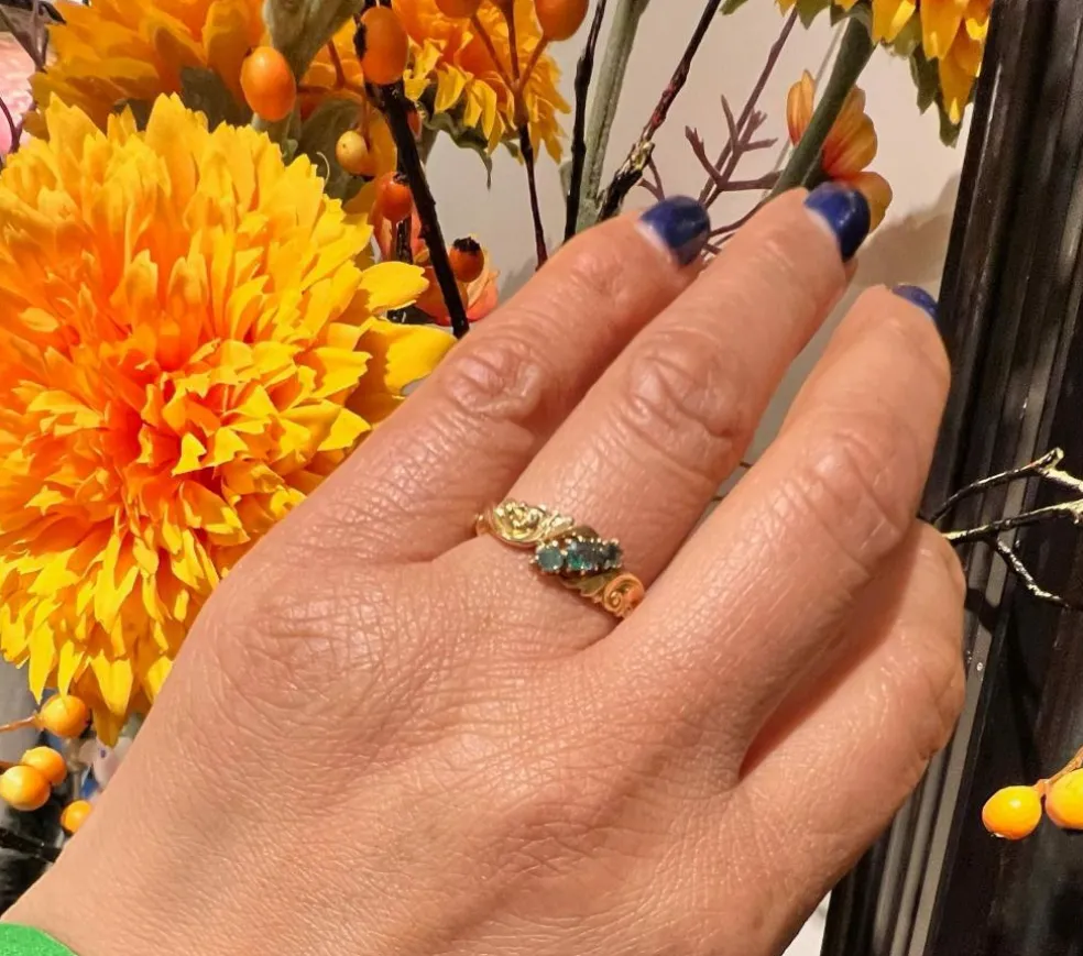 Bague Trilogie Or jaune Émeraudes
