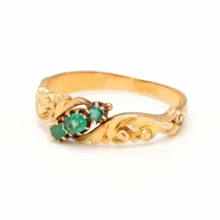 Bague Trilogie Or jaune Émeraudes
