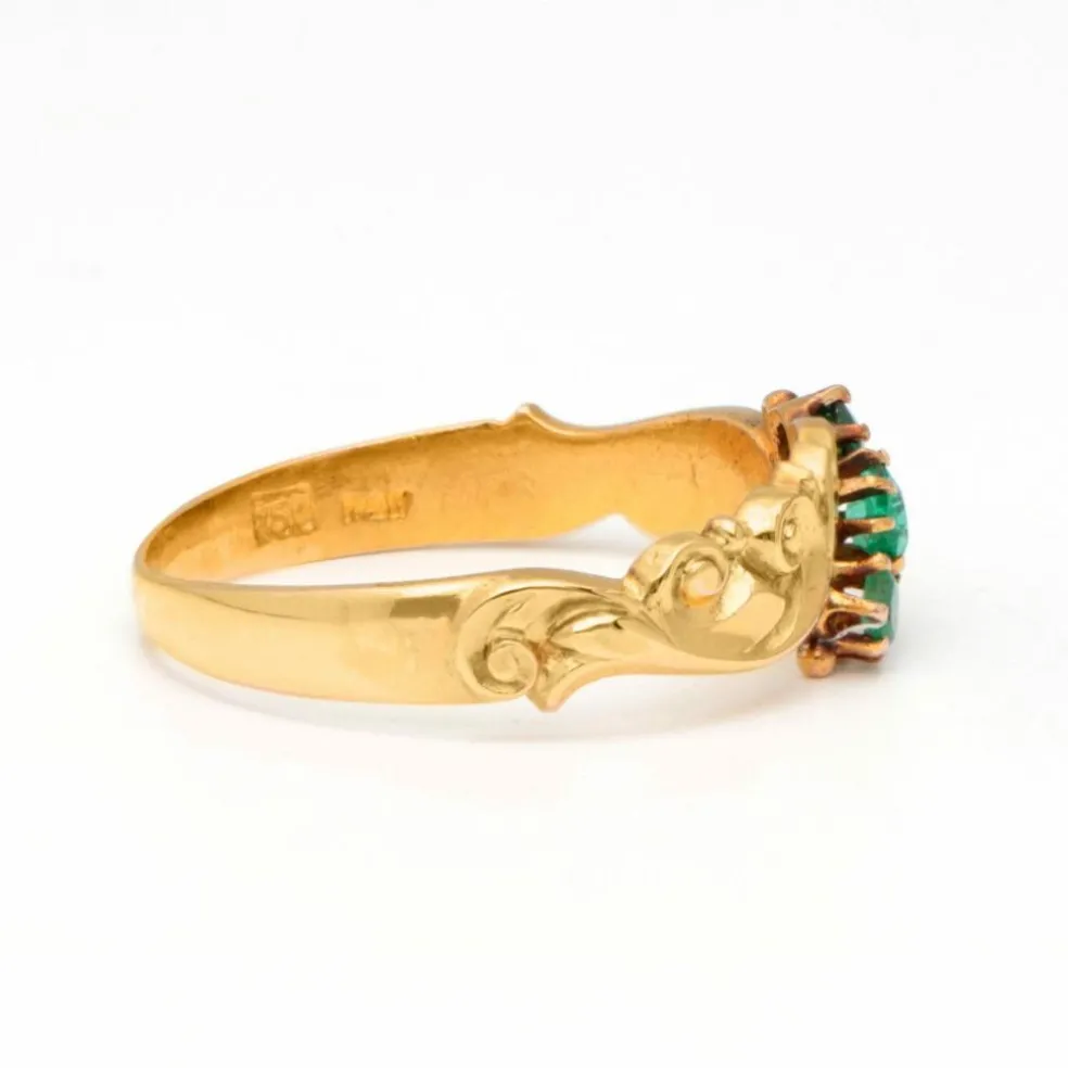 Bague Trilogie Or jaune Émeraudes