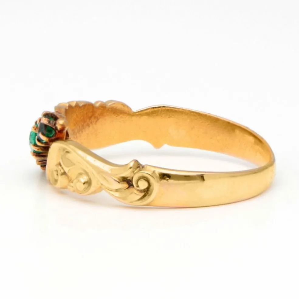 Bague Trilogie Or jaune Émeraudes
