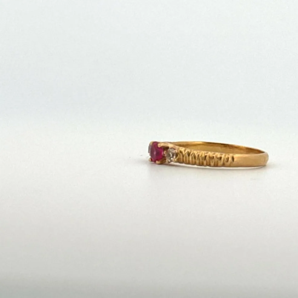 Bague Trilogie Or Jaune Rubis