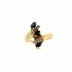 Bague Trilogie Or Jaune Saphirs