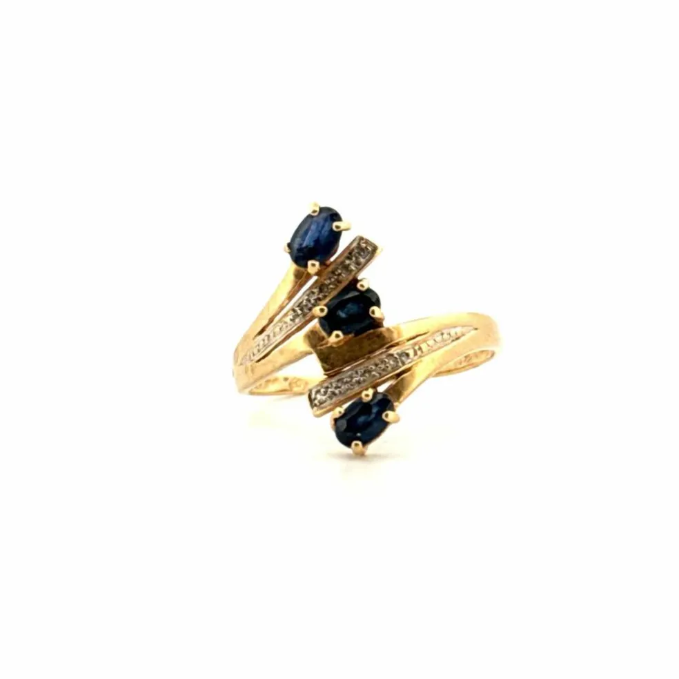 Bague Trilogie Or Jaune Saphirs