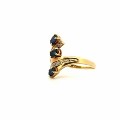 Bague Trilogie Or Jaune Saphirs