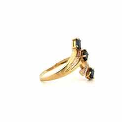 Bague Trilogie Or Jaune Saphirs