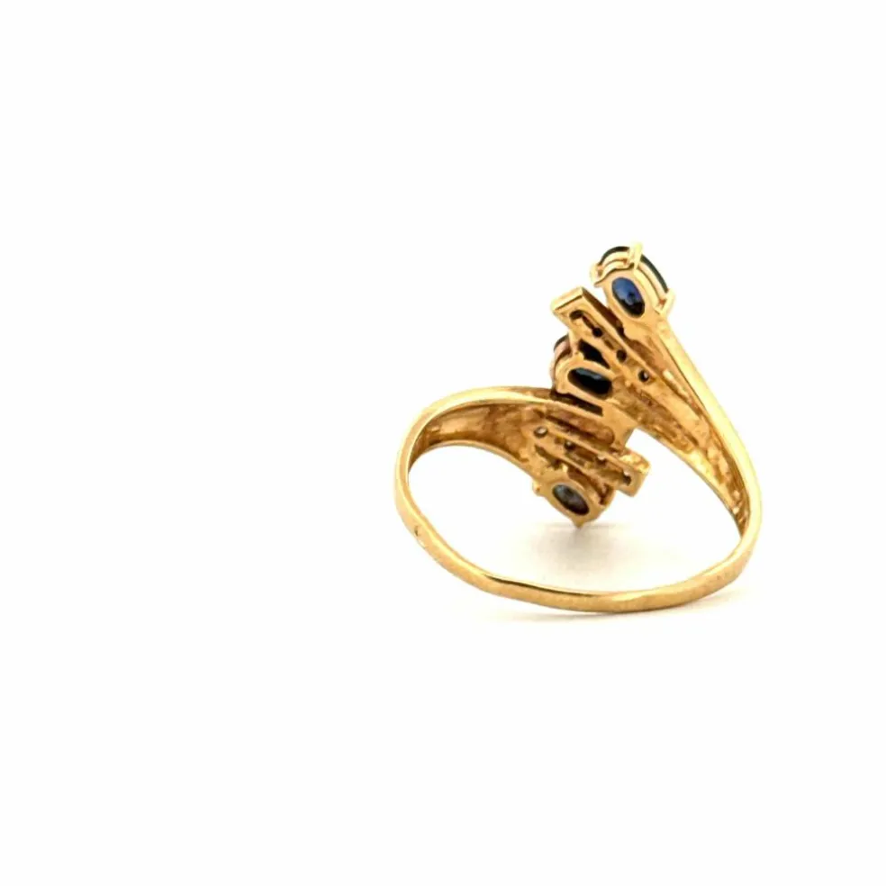 Bague Trilogie Or Jaune Saphirs