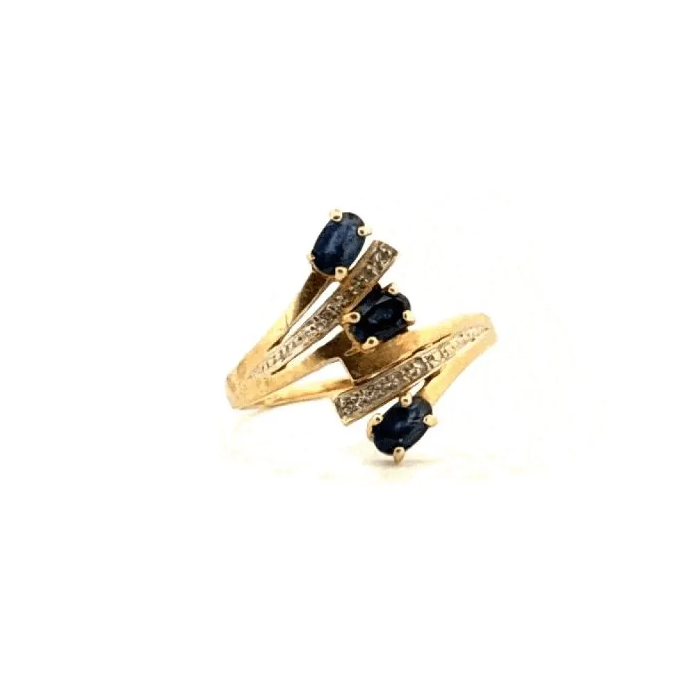 Bague Trilogie Or Jaune Saphirs