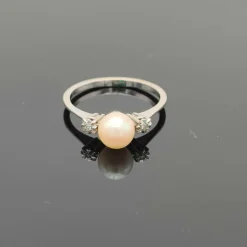 Bague trilogie perle et diamants