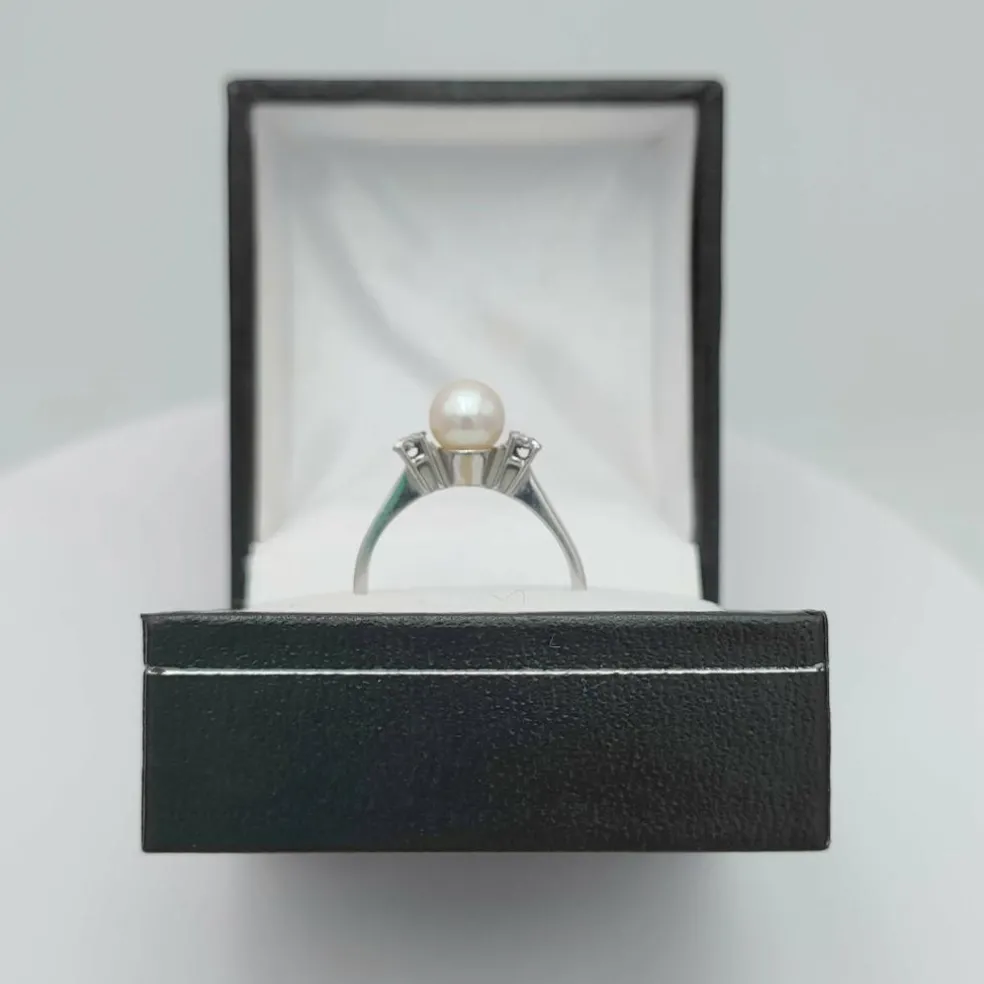 Bague trilogie perle et diamants