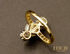 Bague Trilogie perle fine diamants