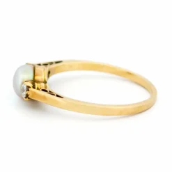 Bague trilogie perles diamants