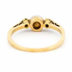 Bague trilogie perles diamants