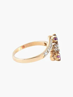 Bague Trilogie Rubis Diamants
