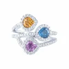 Bague Trilogie Saphirs de couleur Diamants