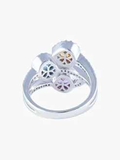 Bague Trilogie Saphirs de couleur Diamants
