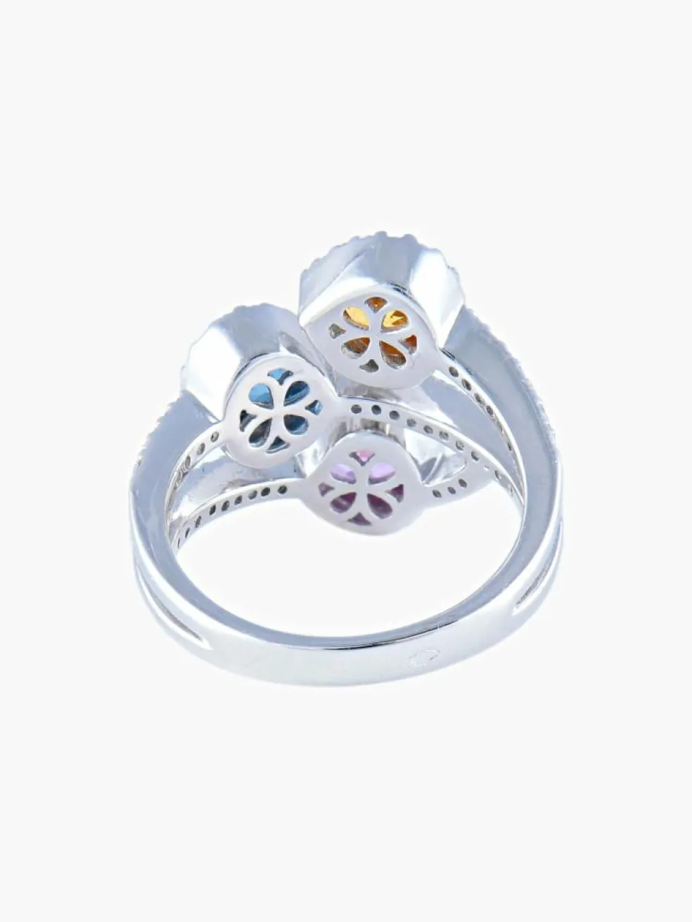 Bague Trilogie Saphirs de couleur Diamants