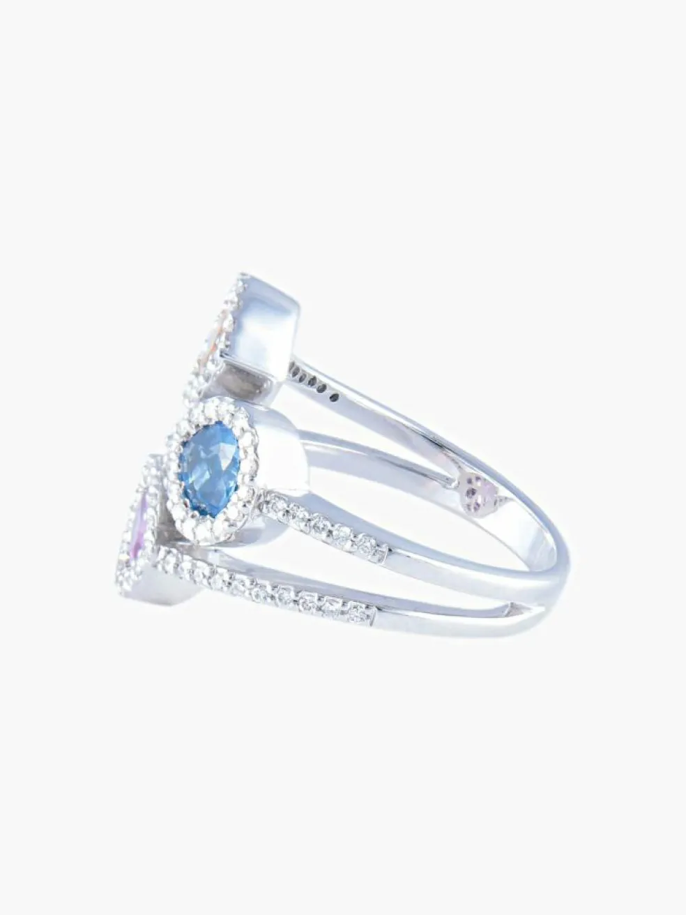 Bague Trilogie Saphirs de couleur Diamants