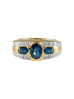 Bague Trilogie Saphirs Diamants
