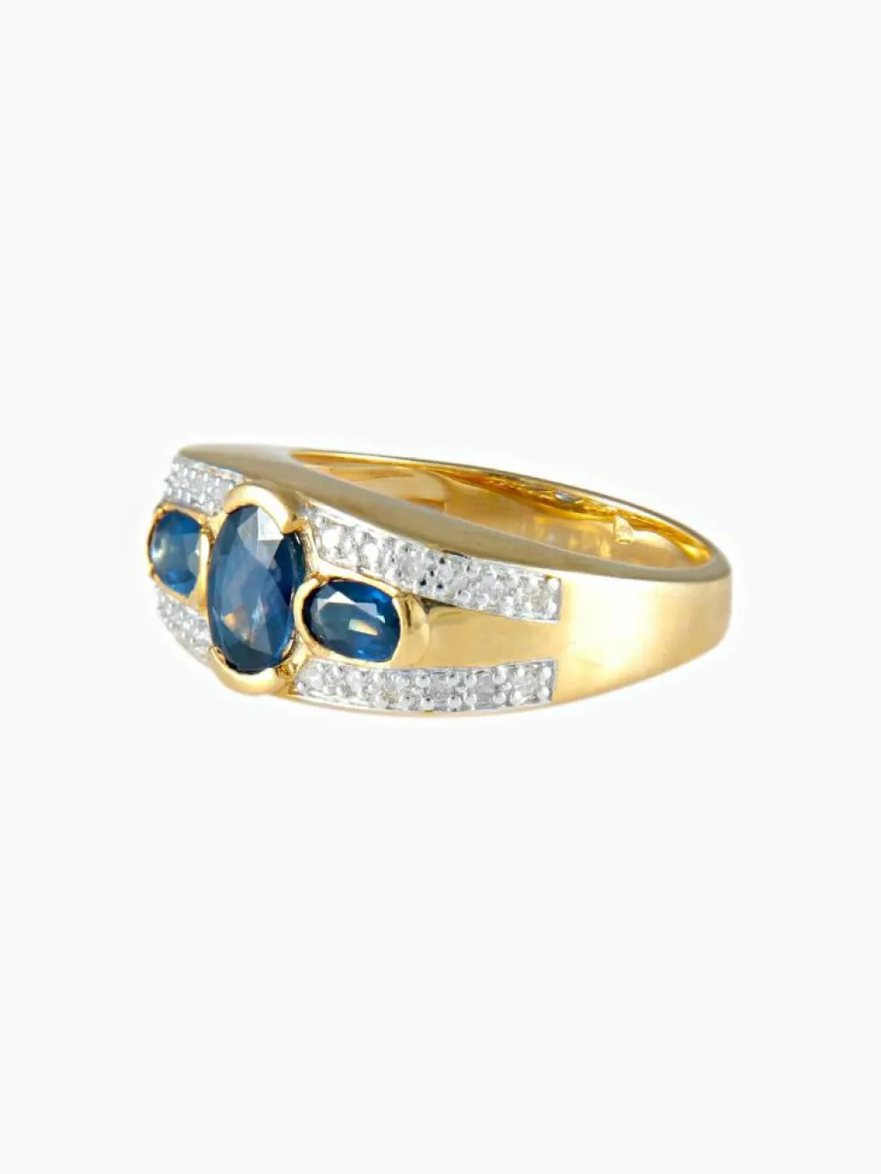 Bague Trilogie Saphirs Diamants